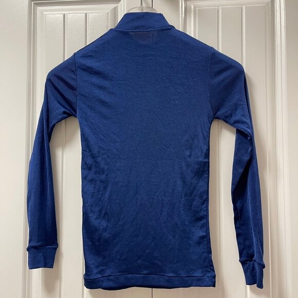 Vintage Silk Blend Stretchy Knit Mockneck Top Blue – XS - Picture 3 of 8